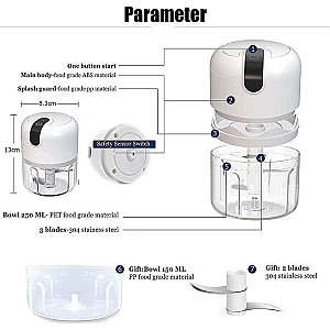 Garlic Chopper, Portable And USB Rechargeable