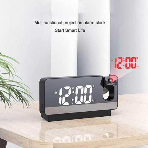 Projection Alarm Clock Time Date Temperature Display