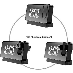 Projection Alarm Clock Time Date Temperature Display